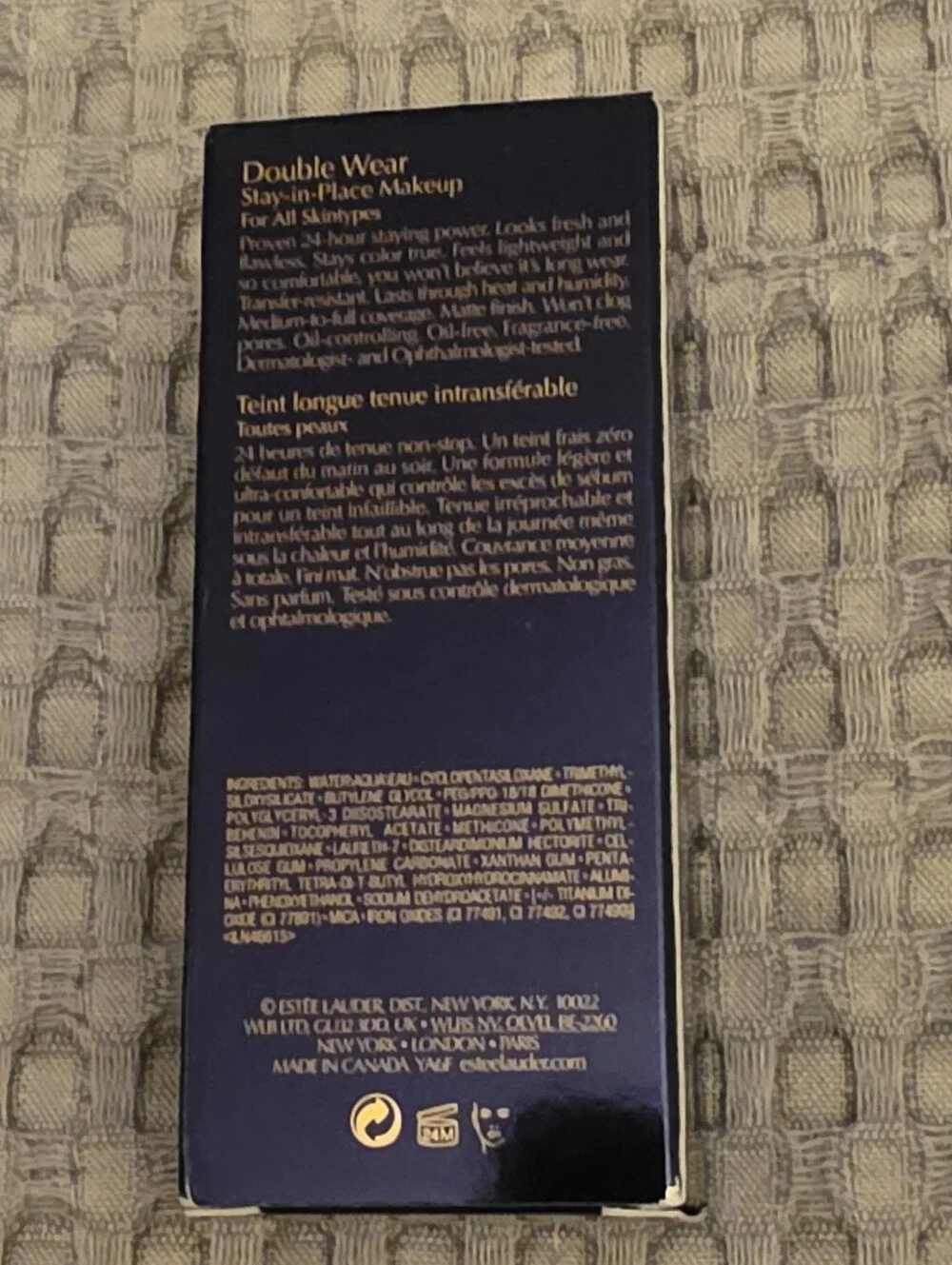 Estee Lauder Double Wear Stay-in-Place Makeup - Deep Blue Packaging